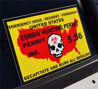 zombie hunting permit decal