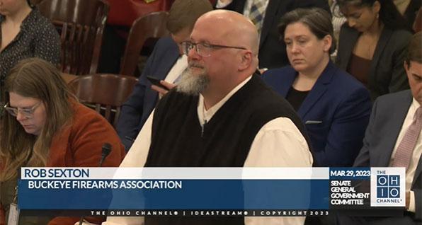 Buckeye Firearms Association's Rob Sexton testifies in favor of Senate Joint Resolution 2.