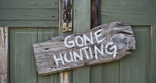 Gone Hunting sign