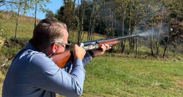 Sen. Jon Husted target shooting, courtesy of Husted