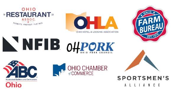 Logos of eight organizations in favor of Ohio Issue 1