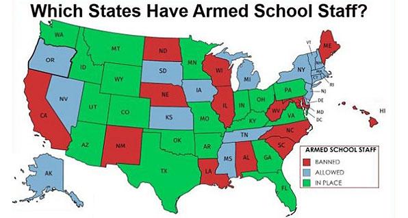 states that allow armed school staff