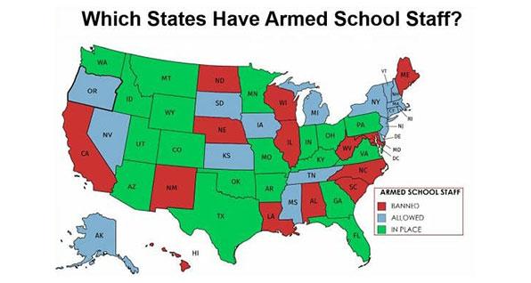 Which states allow armed school staff?